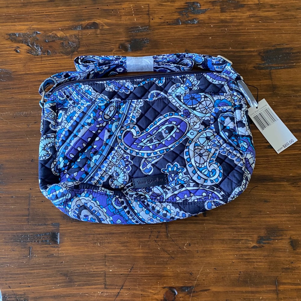 NWT Vera Bradley Iconic Bright Crossbody Deep Night Paisley Blue Purple Bag